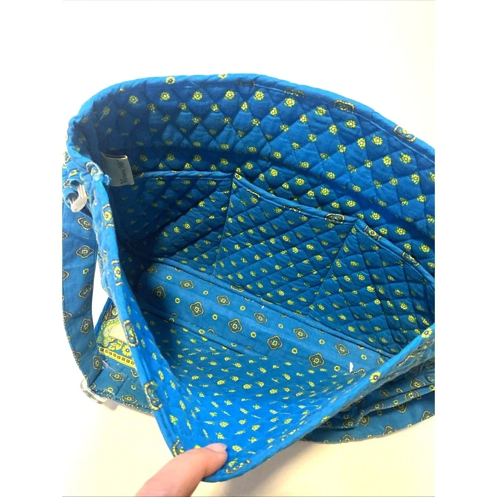 Victoria Hill Quilted Diaper Overnight Tote Large Travel Bag Cotton Blue Paisley - Picture 9 of 16